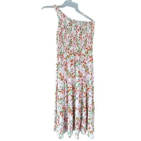 Zesica Women Dress Long summer Floral Size M high waist sleeveless one shoulder - Picture 2 of 10